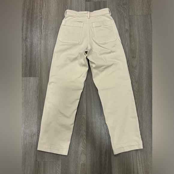 Everlane Straight Leg High Rise Crop Jeans Sandstone Pants  Women’s Size 00/24 - Picture 5 of 16